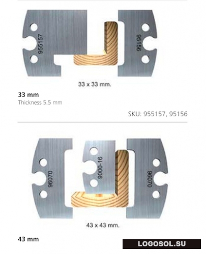 Строгальные ножи для углового молдинга (комплекты по 2, 3 шт.) | Официальный дистрибьютор Logosol